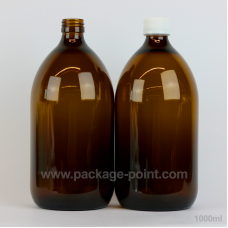 1000 ml Syrup Bottle Glass Pharmacy Amber 